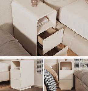 Crème vent lumière luxe petite table de chevet extrêmement étroite maison moderne simple <span class=keywords><strong>taquet</strong></span> français chevet casier armoire tête de chevet - Product Image 5