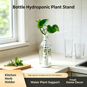 Soporte para plantas hidropónicas, soporte para plantas en botella blanca, macetero de agua para interiores, soporte para plantas de escritorio, decoración creativa para el hogar y la oficina - Product Image 5