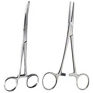 Odontomed2011 Ensemble de 2 pinces hémostatiques en acier inoxydable, courbées et droites, certifiées CE, instruments chirurgicaux pour infirmières et artisanat - Product Image 1