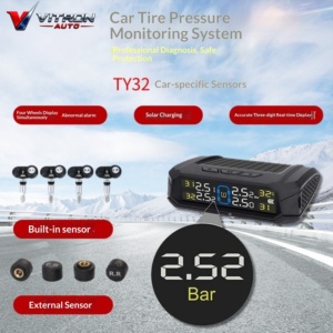 Sistem Pemantau Tekanan Ban Tenaga Surya Sensor Eksternal Pemasangan Mudah Tanpa Pemrograman Layar LCD Digital untuk Mobil Tpms - Product Image 2