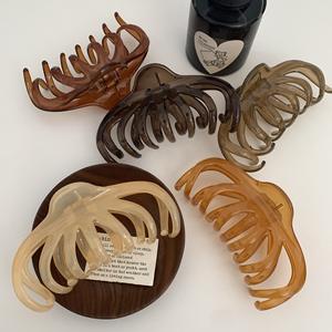 Jepit rambut retro temperamen Prancis, lebih banyak pegangan klip rambut ubur-ubur, gigi panjang lebar, hiasan kepala labu - Product Image 1