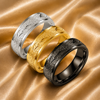 JLM Bestseller Maßgefertigter 18K Vergoldeter Titan-Stahl Matt Sandgestrahlter Ring für Männer Frauen Unisex Ehering Schmuck