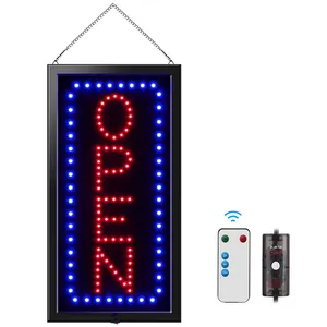 Outdoor Led Open Sign luce al Neon con orologio Business hour lettera Logo negozio Board Store Front Smart Hanging Open Closed Sign