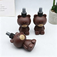 Vente directe usine – Bouteille de lavage et de soin pour enfants en PEHD, motif ours brun 220 ml, mignonne bouteille pulvérisatrice en forme d'ours de dessin animé