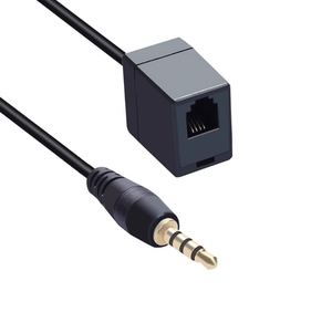 Câble audio convertisseur en gros noir 3,5 mm mâle Jack vers RJ9 4P4C femelle pour téléphone <span class=keywords><strong>Cisco</strong></span> 0,4 m - Product Image 4