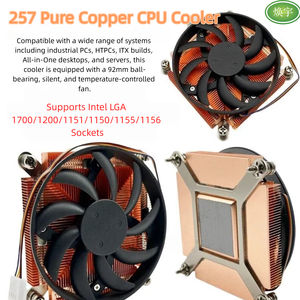 Refroidisseur de processeur ultra fin à profil bas pour <span class=keywords><strong>Intel</strong></span> LGA <span class=keywords><strong>1700</strong></span>/<span class=keywords><strong>1200</strong></span>/115X, base en cuivre pur avec ventilateur silencieux à roulement à billes - Product Image 4