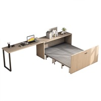 Lit d'étude moderne, simple et rétractable, pliable, multifonctionnel, bibliothèque de bureau intégrée, armoire, lit à panneau invisible mural