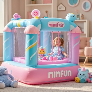 บ้านปราสาทเป่าลมสำหรับเด็กขนาดกว้างขวางช่วยให้เด็กๆได้เล่นกระโดดด้วยกันในงานเฉลิมฉลองงานปาร์ตี้กลางแจ้งสวนหลังบ้าน - Product Image 1