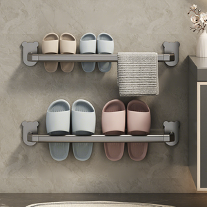 Soporte para zapatillas de baño KS, montado en la pared, sin necesidad de taladrar, 60x70 cm, diseño de osito, organizador de almacenamiento duradero - Product Image 2