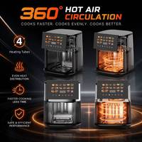 Freidora de Aire para Cocina, Horno de 8L de Gran Capacidad, 4 Tubos de Calentamiento, 16 Programas Preestablecidos, Freidora de Aire con Temporizador y Control de Temperatura