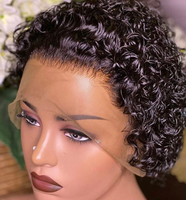 Perruque Courte Bouclée Pixie 13x4 Sans Colle Prête à Porter en Cheveux Humains – Prix de Gros – Cheveux Humains Brésiliens pour Femmes aux Cheveux Courts