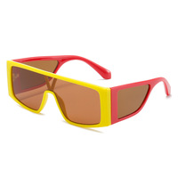 Lunettes de soleil Y2K à verres monobloc surdimensionnées, monture carrée UV400, pour hommes et femmes, style cyberpunk