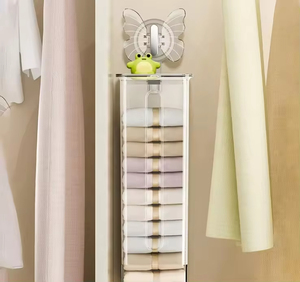 Wall Mounted Underwear Organizer <b>Socks</b> Panties Organizer Punch Hanging Storage Organizer with Lid for Lingerie Ties - Product Image 3