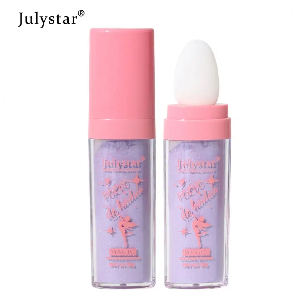 Julystar Full Body Highlighter Shimmer Body Powder Highlighter Fairy Powder Body Brightening Pen Bronzer Face Glowing Makeup