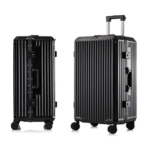 隠しカップホルダーとフック付きの高品質多機能スーツケースユーストラベルトロリーケースハードシェル手荷物