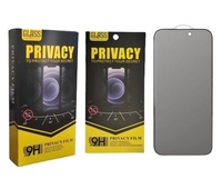 Film de protection d'écran en verre trempé anti-espion à couverture intégrale avec emballage de vente au détail pour iPhone 17 Pro Max, Samsung A57, A07, A06