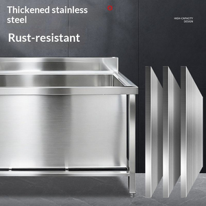 Fregadero de Descongelación de Carne de Acero Inoxidable, Grado Comercial, Diseño Cuadrado Resistente, Construcción de una Sola Pieza - Product Image 2