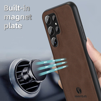 Funda Protectora Antigolpes para Samsung S24 Ultra S25 Edge S26 Plus S23 S22 S21 S20 FE, Funda de Piel Sintética de Oveja, Elegante y Resistente a Impactos