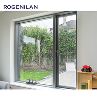 Ventanas de Aluminio Rogenilan con Mosquitera, Ventana de Vidrio de Aleación de Aluminio con Puente Térmico Roto, Ventana Abatible de Aluminio para Casa