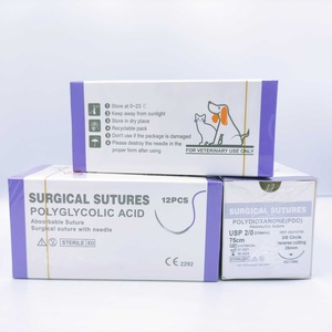 <span class=keywords><strong>Sutures</strong></span> chirurgicales vétérinaires polydioxanone (AOP) de haute qualité 75cm-100cm longueur de fil avec aiguille de coupe pour chiens - Product Image 5