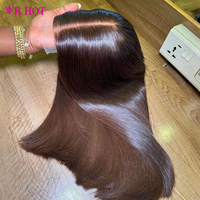 Peluca de Cabello Humano Natural Virgen Vietnamita de Doble Trama con Cierre Frontal de Encaje HD, Sin Pegamento, Liso Extremo, para Mujeres Negras