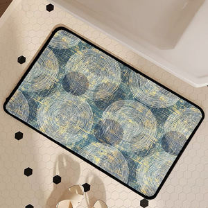 Alfombra de entrada de lana de Cachemira de imitación de estilo cremoso, alfombrilla de puerta plateada decorativa absorbente de agua para baño, decoración de ducha para el hogar - Product Image 6