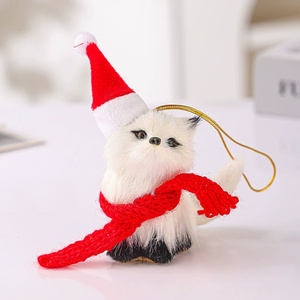 Plush Simulation <strong>Christmas</strong> Hat <strong>Fox</strong> Simulation Plush <strong>Fox</strong> Lanyard Toy <strong>Christmas</strong> Pendant <strong>Decoration</strong> - Product Image 5