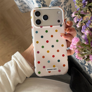 Funda de Teléfono de Doble Capa con Diseño Coreano de Puntos de Colores para iPhone 17 Pro Max 16 15 14 13 - Product Image 2