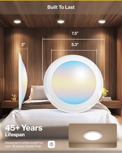 Lámpara LED de Techo Empotrada de 6 Pulgadas, 5CCT Seleccionables, 120V AC, Regulable por Triac, 5 Años de Garantía - Product Image 2
