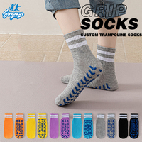 Nouvelles chaussettes de trampoline avec logo personnalisé, adaptées à toutes les saisons, antidérapantes, pour aire de jeux, éducation préscolaire, en coton doux, antidérapantes, pour bébé