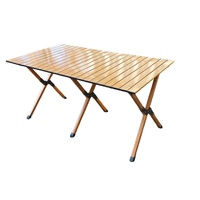 Table basse moderne en tube d'acier, ensemble de table à manger avec 4 chaises, table pliante d'extérieur pour camping, pique-nique et événements