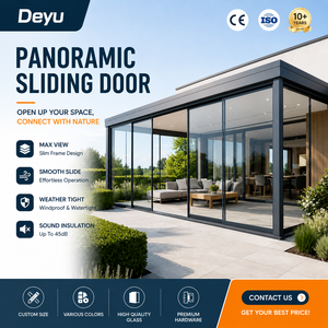 Porte <span class=keywords><strong>coulissante</strong></span> multi-panneaux DeYu ES138PD Series, conforme aux normes, résistante aux ouragans, isolation thermique, certifiée selon le code de la Floride, porte allemande - Product Image 1