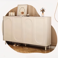 Étagère à chaussures à 4 niveaux Console d'entrée Table en bois Organisateur de chaussures avec étagères pour le salon Couloir Chambre à coucher
