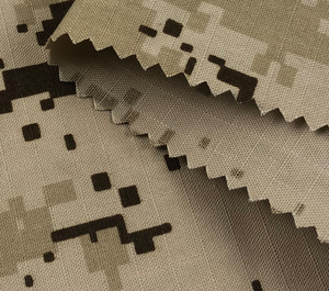 Tissu imprimé camouflage désertique 50/50 NYCO <span class=keywords><strong>Nylon</strong></span> 50% Coton 50% Ripstop pour uniformes et équipements tactiques WR IRR - Product Image 5