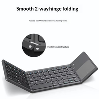 Clavier sans fil pliable B033 avec pavé tactile, clavier compact BT 64 touches pour tablette Android iOS PC, touches à mécanisme ciseaux, idéal pour les voyages