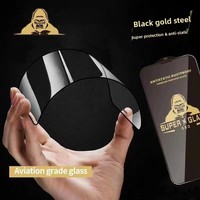 Protection d'écran en verre trempé pour iPhone 17 HD et 16 Pro Max, anti-espion, anti-statique, anti-poussière, design diamant noir