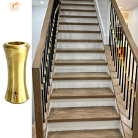 Articulation intérieure en laiton brossé en aluminium pour axe d'escalier rond en fer de 5/8 "Collier de balustrade en fer forgé pour garde-corps