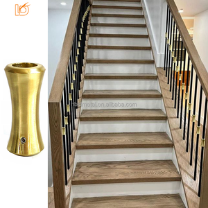 Collare per Ringhiera in Ferro Battuto con Finitura Ottone Spazzolato per Montanti Rotondi da 5/8'' per Scale in Ferro - Product Image 2