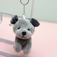 Petit chien de terre en peluche mignon dessin animé petit chien doux porte-clés pendentif sac à dos décoration suspendue