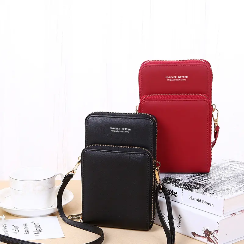 New Small crossbody cell phone wallet PU Fashion Shoulder bag for mobile phone