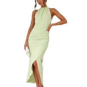 Hot Selling Women Solid Woven Eco-Friendly <b>Flare</b> Sleeveless Draped A-Line Casual Daily Dress Lace Ruffled Sexy - Product Image 1