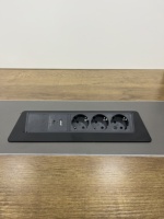 Prise de table escamotable D08-3, 3 prises 16A, ports USB en alliage d'aluminium