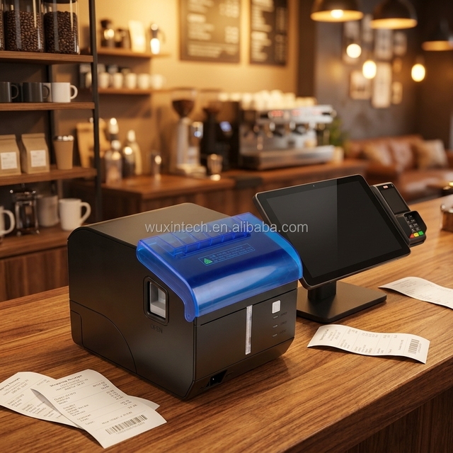 WUXIN 80mm USB Desktop Thermal Printer for Supermarket Bills Compatible 203dpi Label Paper 3inch Max Stock Esc/Pos Command for