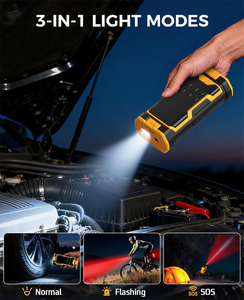 Pompe à air manuelle portable haute pression 150 PSI avec lumière LED, compresseur d'air pour <span class=keywords><strong>voiture</strong></span>, cylindre de 19 mm, matériau ABS, <span class=keywords><strong>gonfleur</strong></span> de pneus, emballé - Product Image 4