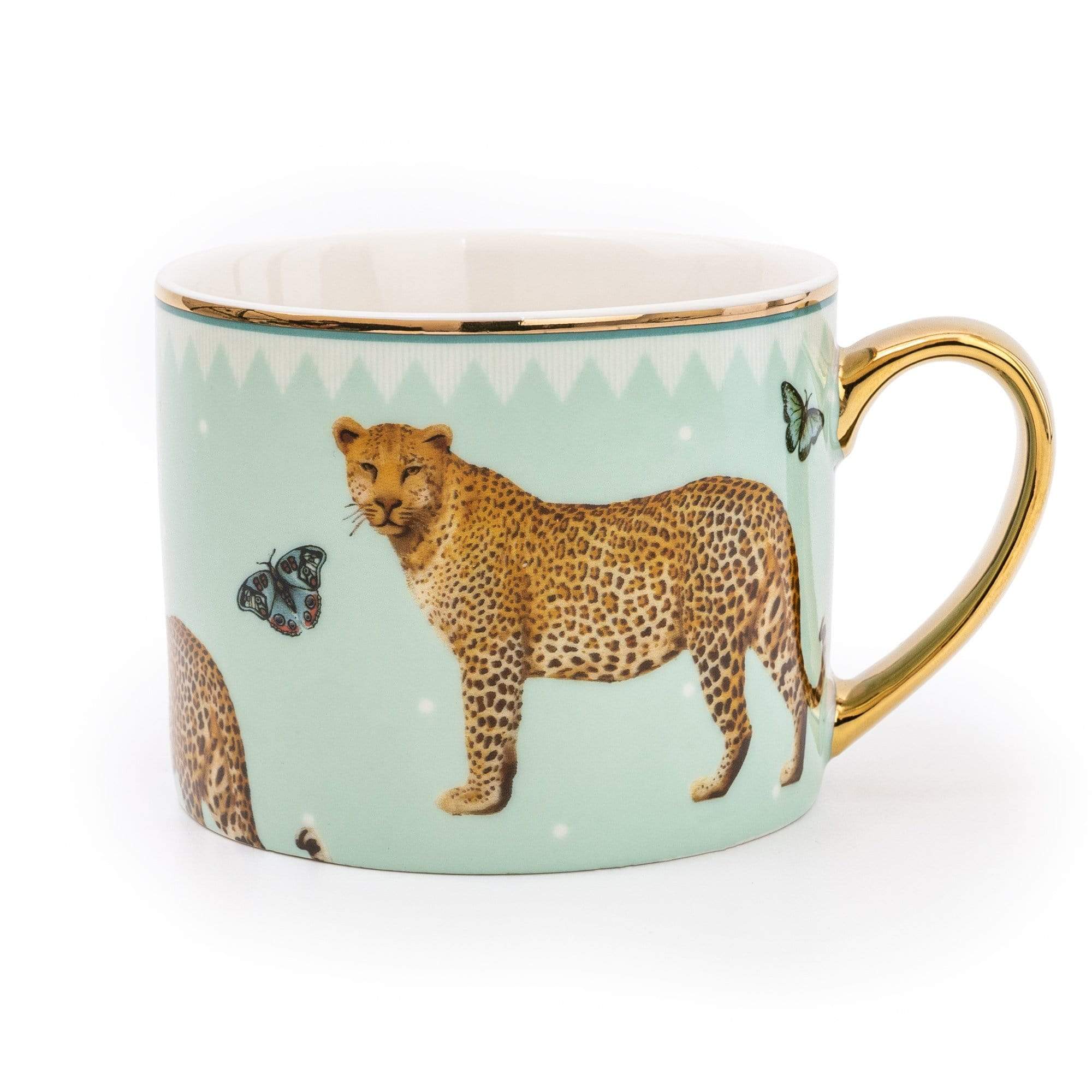 Custom Luxury Ceramic Tea Cup with Gold Handle - Giraffe, Leopard, Tiger  Design | Wholesale Coffee Mugs for Gifts