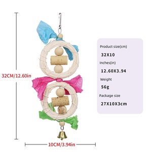 2025 nuovo arrivo giocattoli per uccelli in Rattan anello gabbia per uccelli accessori decorativi sgranocchiando sollievo mastica uccello pappagallo luffa palla giocattoli - Product Image 2