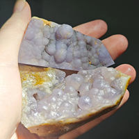 Vente en gros de tour d'agate de raisin violette de haute qualité, pointe de calcédoine botryoïdale, pierre de cristal, décoration Feng Shui pour la maison et le bureau