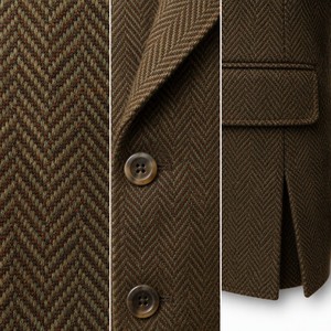 <span class=keywords><strong>Blazer</strong></span> de <span class=keywords><strong>Mujer</strong></span> de Lana Mezclada 320GSM Estilo Harris Tweed con Solapa de Espiga y Logotipo Personalizado OEM al por Mayor - Product Image 2