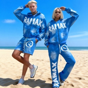 Conjunto de Sudadera con Capucha y Pantalones Deportivos para Hombre, Estilo Streetwear, con Estampado Lavado al Ácido, de Alta Calidad y Personalizado - Product Image 1