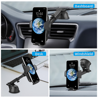Support de téléphone portable flexible pour voiture, télescopique et extensible, rotation à 360 degrés, ventouse sécurisée pour pare-brise, support durable pour SUV